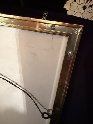 Vintage 1980's Mary Engelbreit Brass Frame Books Fall Open Fine Art Print frame #62 VV MTS