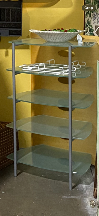 MCM frosted glass 5-shelf display console|50918