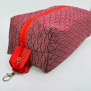 Handmade Cosmetic Bag - Red Waves - RCD