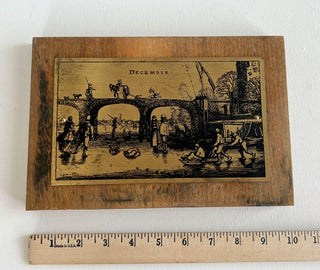 Copper etched plaque December|75555