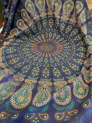 Boho Blue Peacock Table Cloth ~MTS|66127