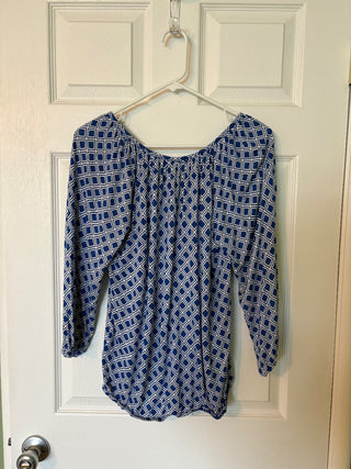 Michael Kors blue/white blouse RSV|86857