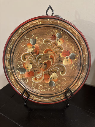 AJ - Norwegian Hand Painted Wood Plate MTS|64897