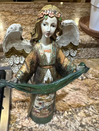 Joseph's Studio Christmas  Angel by Roman -Resin/faux Wood-  Joy To The World|46580