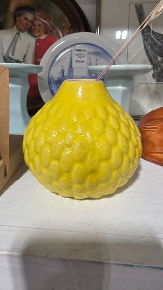 Ceramic HandMade yellow vase|77843