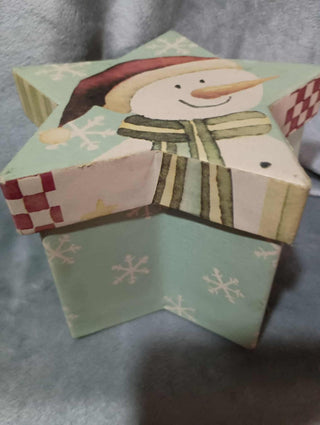 Snowman star-shaped decorative box rsv|124537