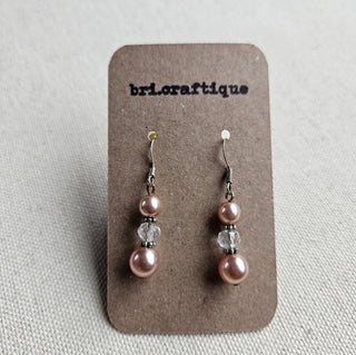 bri.craftique - Pink Glass Pearl Earrings (BRI) - MTS|48210