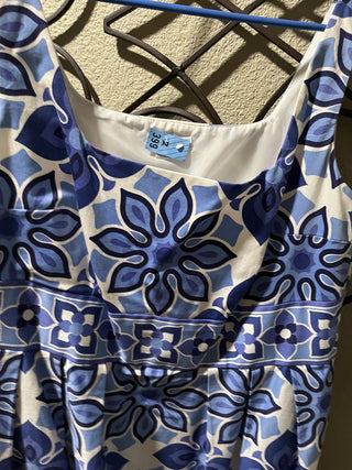 Women's Size 18W Blue Floral Dress with Pockets RCD