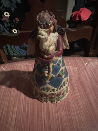 Retired 2002  Jim Shore Heartwood Creek Angel Holding Cat B105170 #62 VV MTS|81364