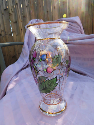 Tall glass vase w/flowers MTS