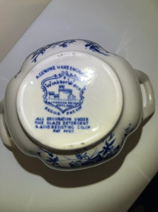 Dover Blue Lidded Sugar Bowl by Johnson Bros. England