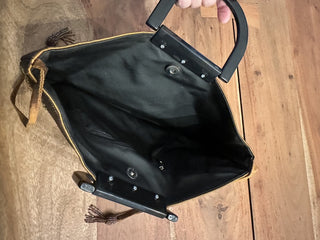 Vintage Silk Embroidered Handbag with Lucite Handles MTS|116198