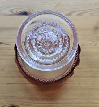 Vintage Indiana Glass Kings Crown Cranberry Flashed Pedestal Bowl Large Compote, RSV