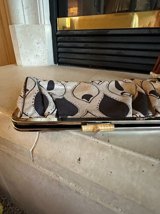 Old Navy Clutch Purse, canvas, tan/brown RCD|75993