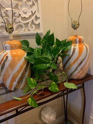 Mid Century Glazed Ginger Jar lamp (each)|134385
