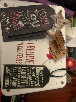 MJ94-Wooden Gift Tags -various sayings (each)  MTS