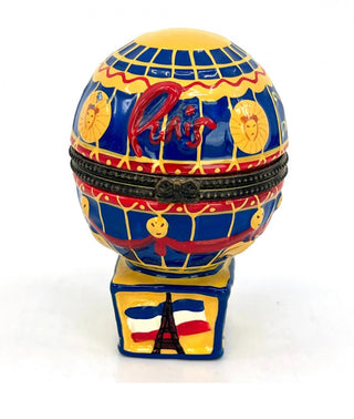 Trinket Box Paris Las Vegas Hot Air Ballon Souvenir Flag Eiffel Tower 3.5" #62 VV MTS|72977