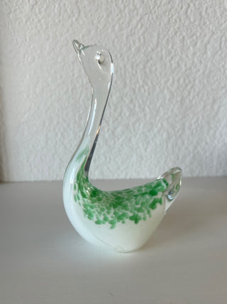 Hand blown glass swan paperweight RSV|117074