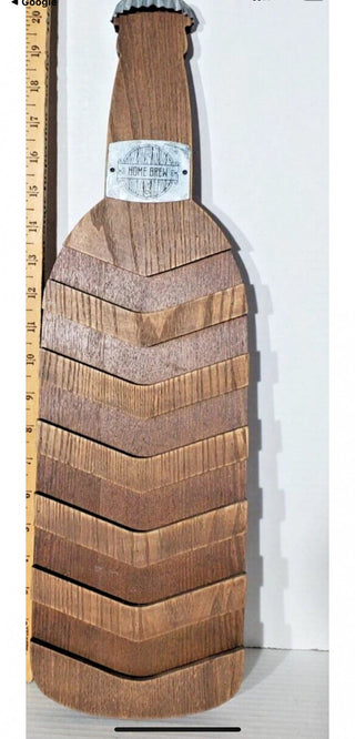 Wood Home Brew Beer Bottle Shape Cap Collector Wall Hanging Display Bar Man Cave #47 VV MTS