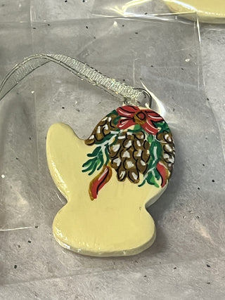 Handcrafted Clay sm pinecones Mitten Ornament | Gift Tags RSV|129685