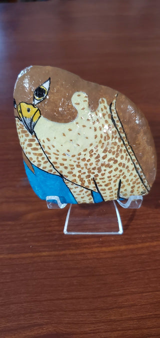 Painted rock #227 paragon falcon w/stand R.S.V