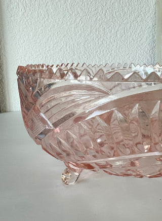 Vintage pink depression glass bowl RSV|116735