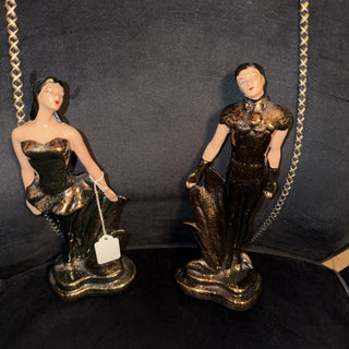 Rare Mid Century California Originals Gold and Black MCM Ballet Figures #62 VV MTS