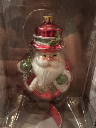 Fitz & Floyd Red Blown Mercury Glass Santa Christmas Ornament #62 VV MTS|95154