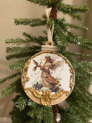 Handcrafted large disc Angel ornament|139765