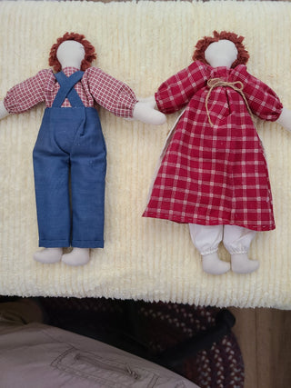 Primitive Raggedy Ann & Andy Dolls (2) RCD|85974