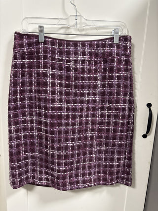 Ann Taylor Purple plaid A-line lined pencil skirt size12|49170