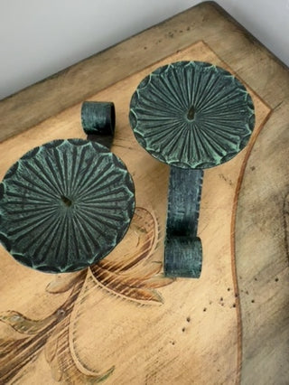 AJ - Green Metal Candle Holder Set of 2