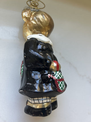 MUFFY VANDERBEAR PETITE PORTRAIT In BLACK WHITE Radko Christmas Glass Ornament-RSV|124598