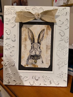 Framed Bunny embellished print