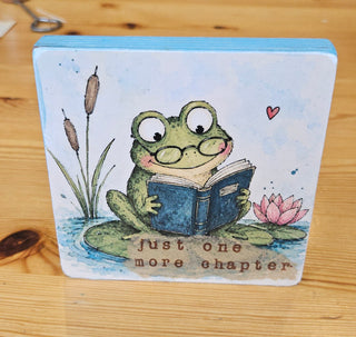 Whimsical Frog Shelf Sitter Original Art