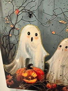 Embellished Halloween tin sign