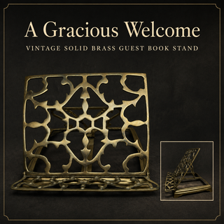 Solid Brass Folding Guest Book Stand Adjustable Tabletop Easel