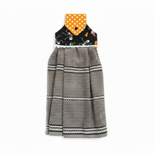 Halloween - Hanging Kitchen Towel - Grey Skeleton