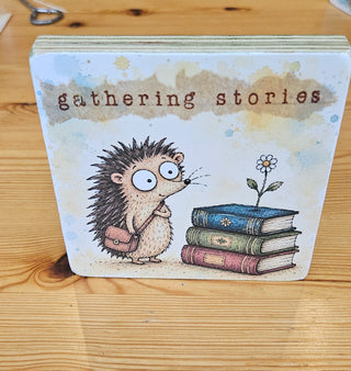 Whimsical Hedgehog Shelf Sitter Original Art