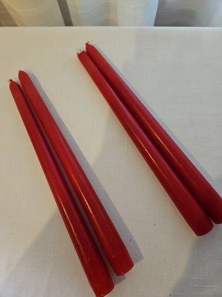 10 Inch Red Taper Candles Set of 2