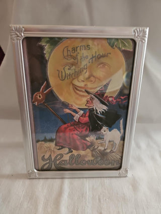Halloween Moon Witch Framed Print