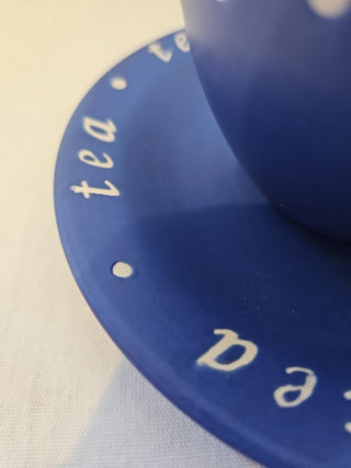 Vintage Cobalt Blue Tea Cup and Saucer