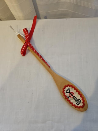 Handmade Wooden Spoon Cross Stitch Kitchen Decor