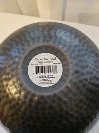 Hammered Black Metal Decorative Bowl