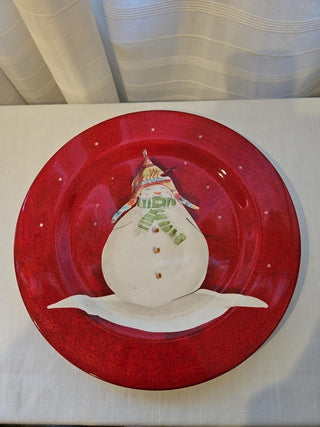 Vintage Sakura Snowmates Christmas Snowman Plate