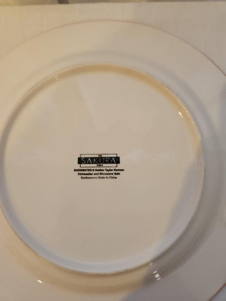 Vintage Sakura Snowmates Christmas Snowman Plate