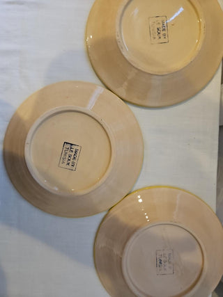 Vintage Tunisia Hand-Painted Fruit Plates Set of 3