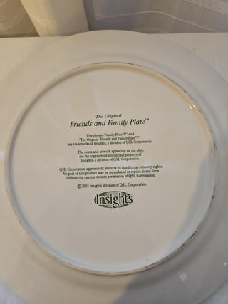 Vintage 2003 Insights Friends and Family Plate with Ivy Border