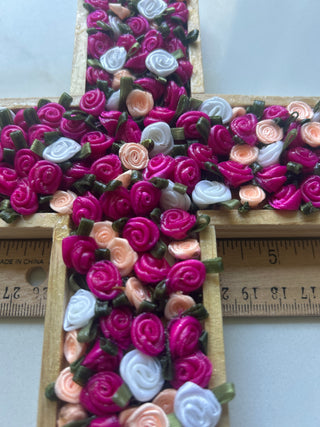 Pink Flower Cross