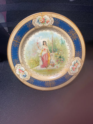 Vienna patent applied for art plates, blue and gold trim